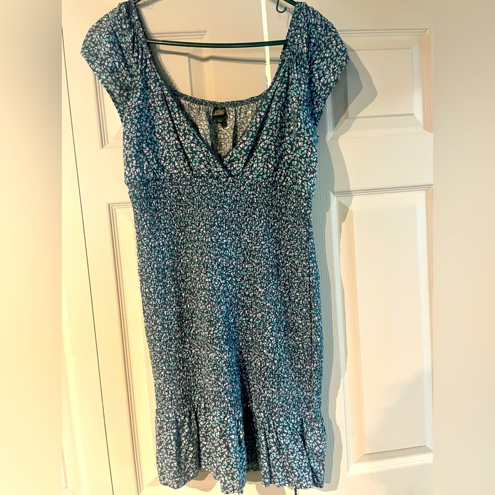 Blue floral mini dress, never worn, excellent condition.